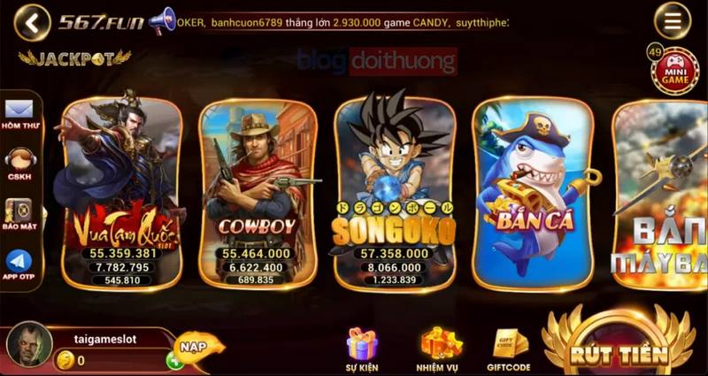 Ưu điểm chỉ có tại cổng game 567 Fun
