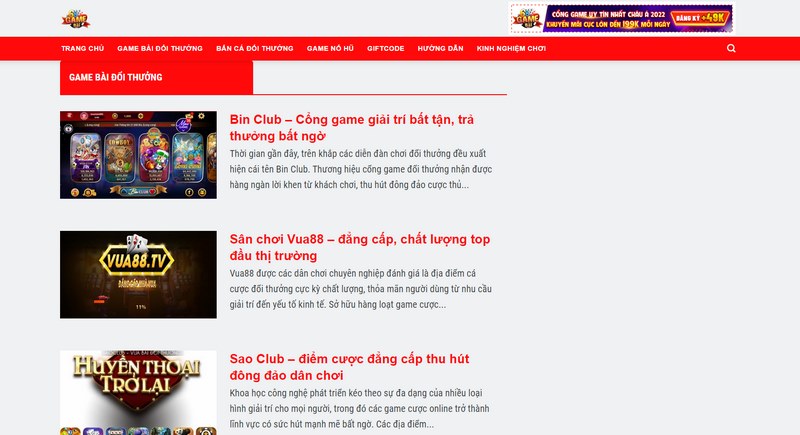 Game bài đổi thưởng đưa ra các đánh giá về các địa chỉ, kinh nghiệm 