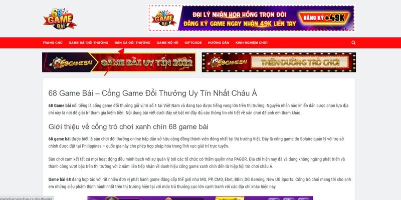 Bắn cá đổi thưởng 