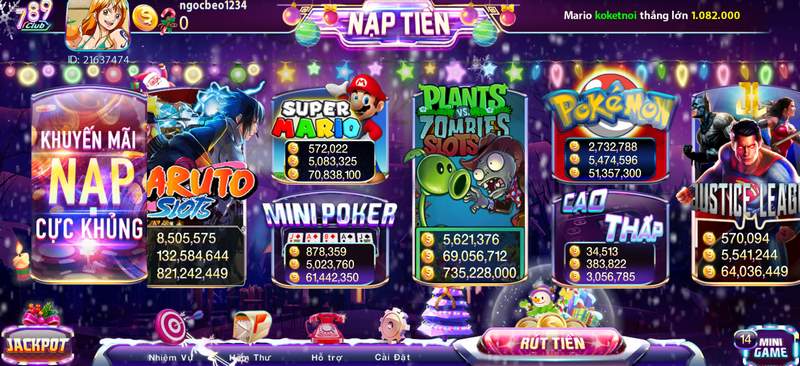 Sân chơi đang cung cấp các trò slot game rất thú vị 