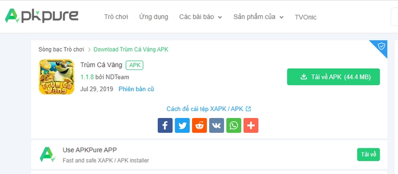 Người chơi truy cập vào Google Play và nhập từ khoá “Trùm cá vàng”