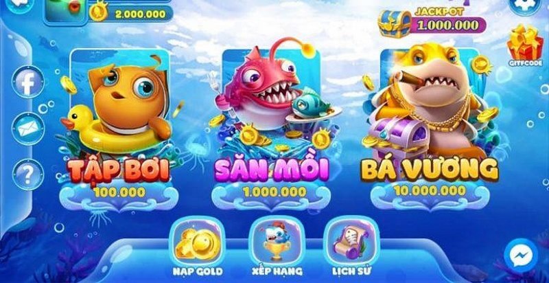 Khi tham gia bắn cá tại Trùm cá vàng thì người chơi chọn lựa chế độ phù hợp