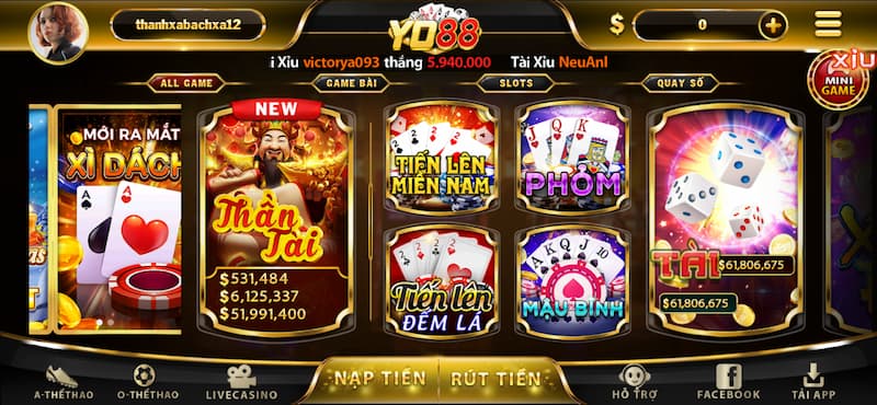 Yo88 đang cung cấp nhiều hình thức chơi game giải trí hấp dẫn