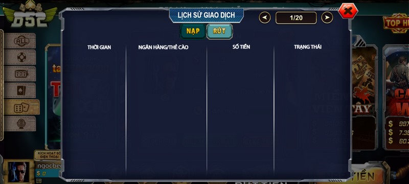 Cách xem cụ thể lịch sử cược tại cổng game B52