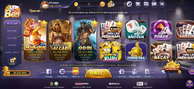 An toàn và linh hoạt là các yếu tố B69 đang thể hiện rất tốt trong các sảnh game 