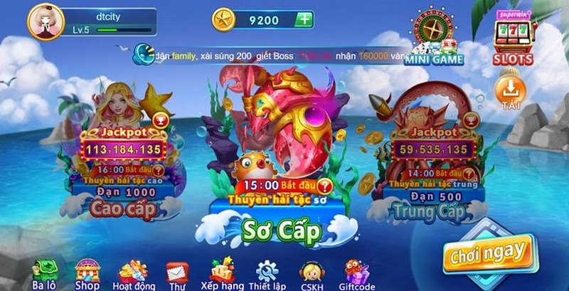 Hiện nay Bancah5 đang phát triển 3 phòng chơi 