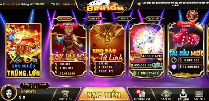 Kho game Binh88 siêu đa dạng và hấp dẫn