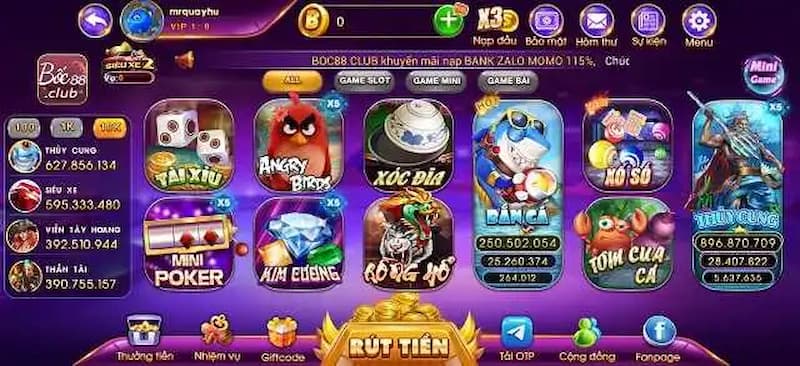 Chơi bắn cá đổi thưởng  Boc88 club đi kèm kho thưởng bất ngờ