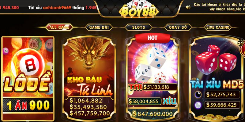 Anh em luôn bị thu hút bởi kho trò chơi đồ sộ của Boy88