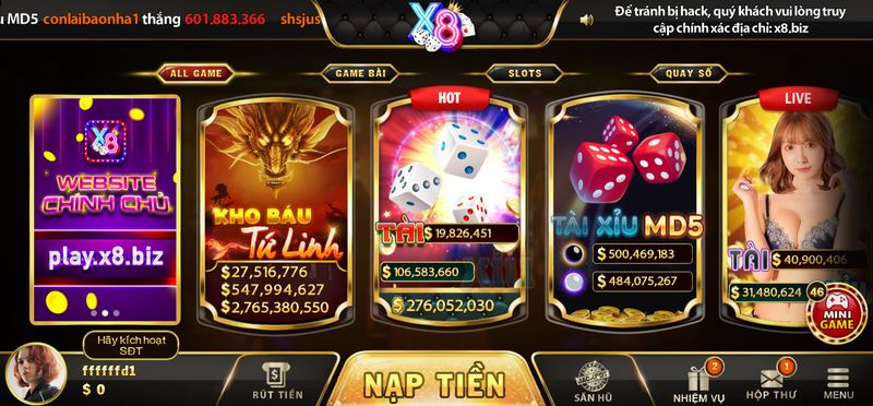 X8 Club lọt danh sách top 10 sân chơi được yêu thích nhất 