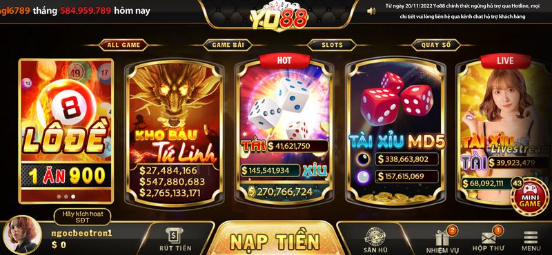 Yo88 được xây dựng với những hình ảnh game độc đáo và đẹp mắt