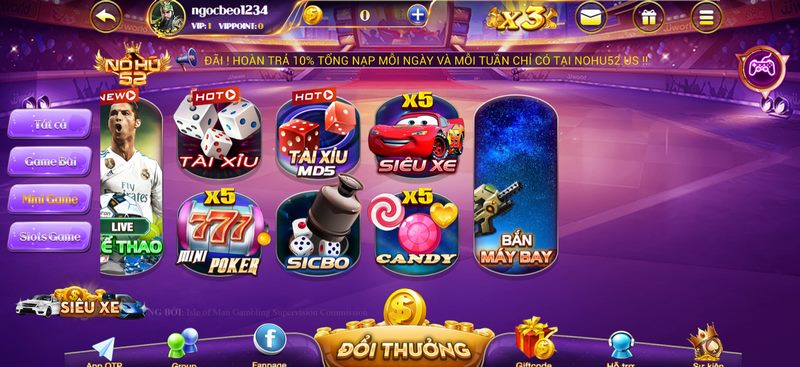 Những sản phẩm game chỉ có tại Nohu52 vin