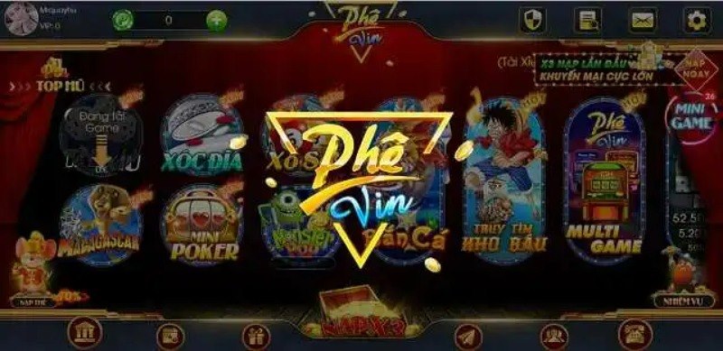 Game chơi tại Phê vin đa dạng, trả thưởng cao, gần gũi với người tham gia 