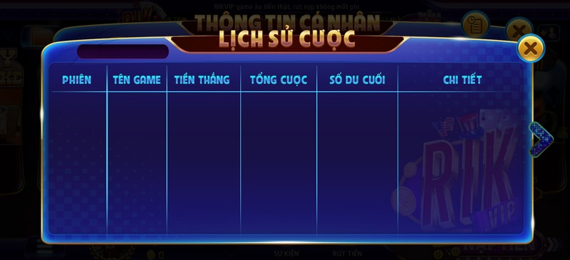 Chia sẻ cách xem lịch sử đặt cược tại RikVip