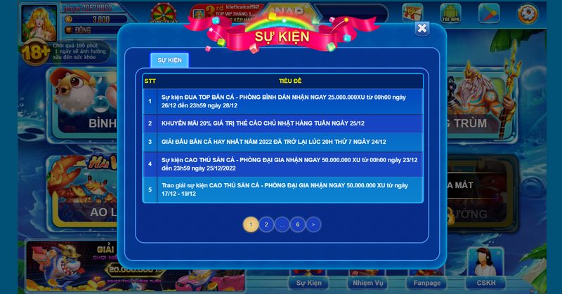 List khuyến mãi rộn ràng tại Săn Rồng Vàng