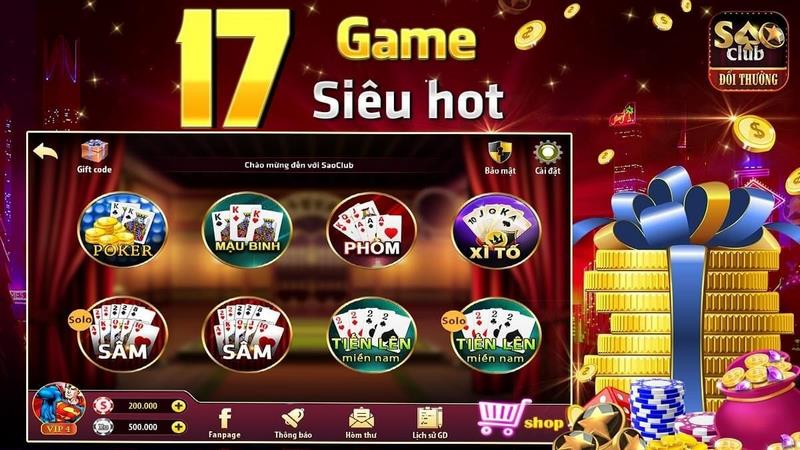 Saoclub sở hữu nhiều thể loại game kinh điển, cuốn hút bất ngờ
