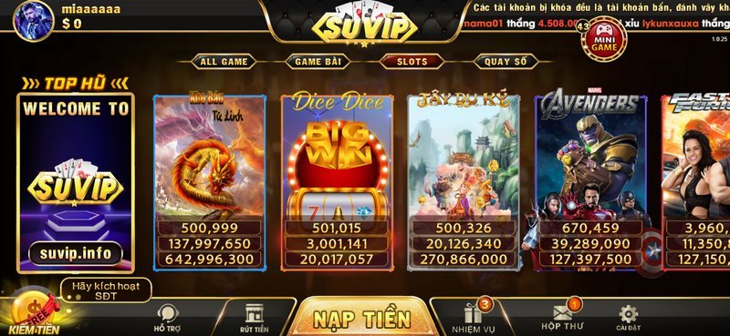 Slot game là hạng mục được trả thưởng siêu lớn