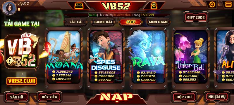 Hệ thống game slot của cổng game vô cùng chất lượng