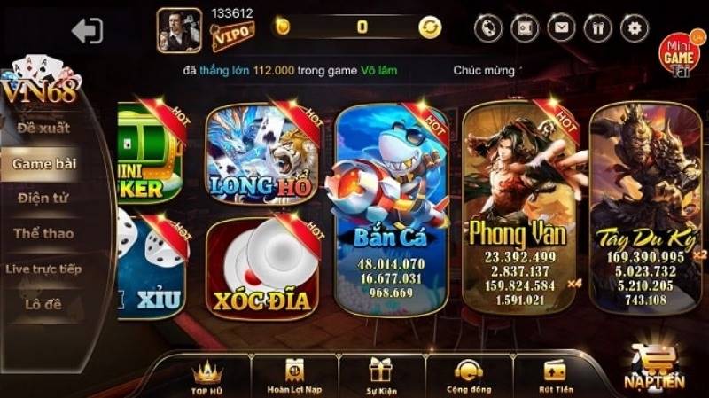 Game bài là đa dạng các sản phẩm đẳng cấp