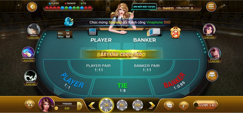 Giới thiệu đôi nét về game Baccarat của cổng Bancah5