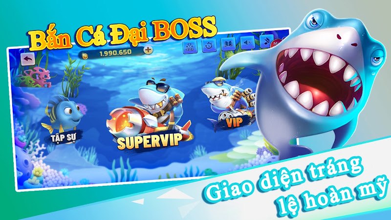 Bắn cá đại boss đang chia làm 3 phòng tương ứng với trình độ