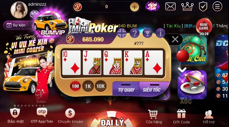Chơi game bài cực hấp dẫn tại Bum Club 