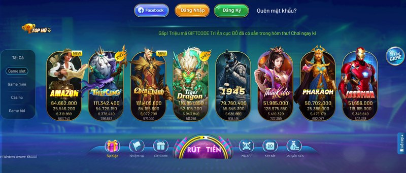 Slot game hấp dẫn với tỷ lệ trả thưởng cực hời