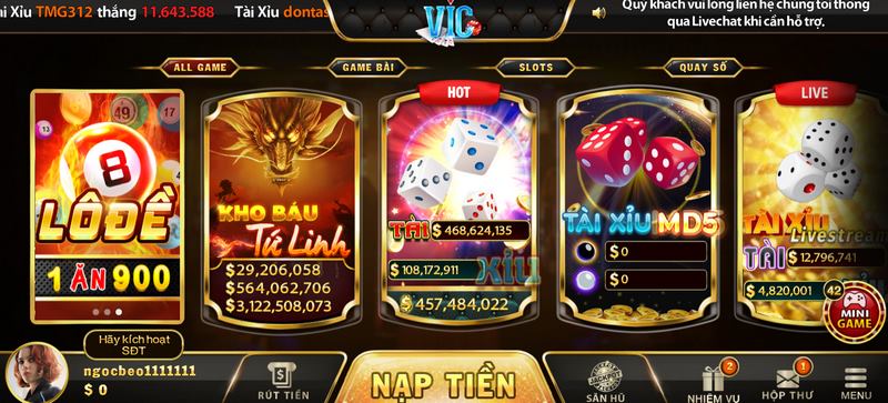 Vic win có cho mình chất lượng game tốt, minh bạch, rõ ràng