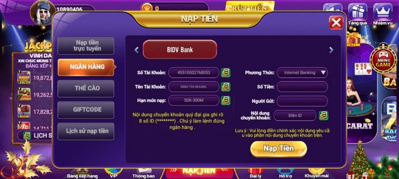 Xác nhận nạp tiền 68 Game Bài