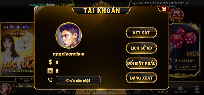 Người chơi có thể xem lại lịch sử cược và giao dịch rất đơn giản
