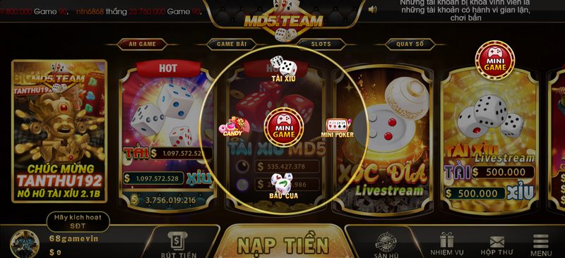 Mini Poker MD5 là sự kết hợp hoàn hảo giữa slots và bài Poker 