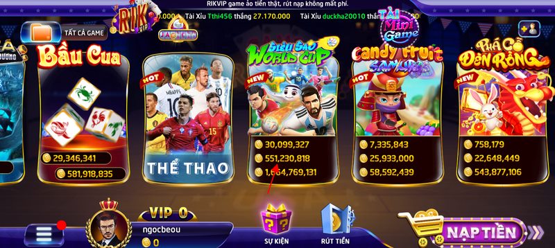 Giới thiệu các thông tin cơ bản về game Siêu sao World Cup Rikvip