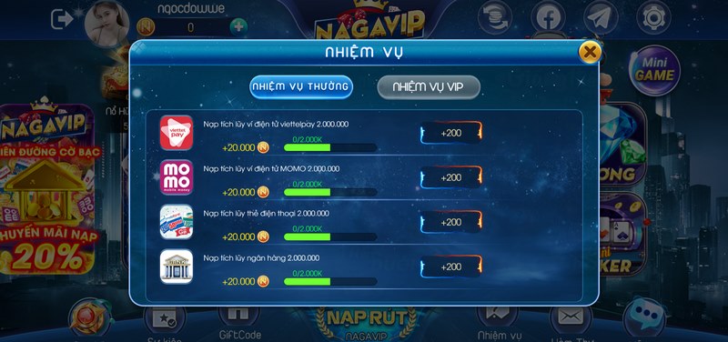 Các ưu đãi có tại Nagavip giúp dân chơi có được vốn trải nghiệm