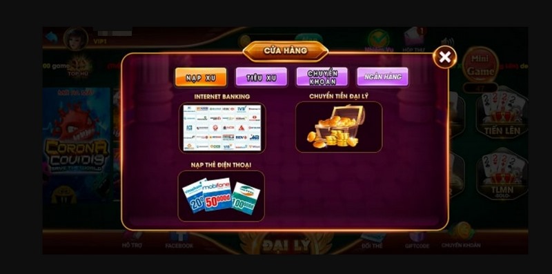 Có thể giao dịch tại cổng game qua nhiều phương thức không tính phí