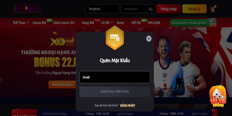Nhập email để kích hoạt bảo mật tài khoản