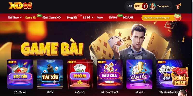 Game bài với những trò chơi vô cùng quen thuộc
