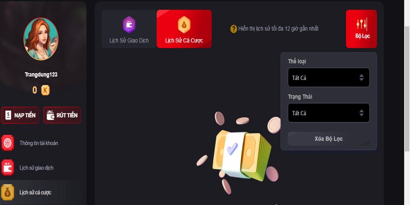 Xem lịch sử cược tại đơn vị này vô cùng đơn giản