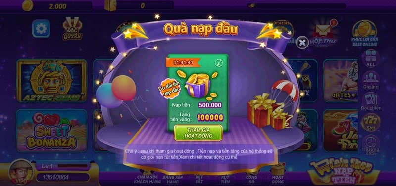 Sân chơi đầu tư mang đến cho thành viên đa dạng các chương trình khuyến mãi 