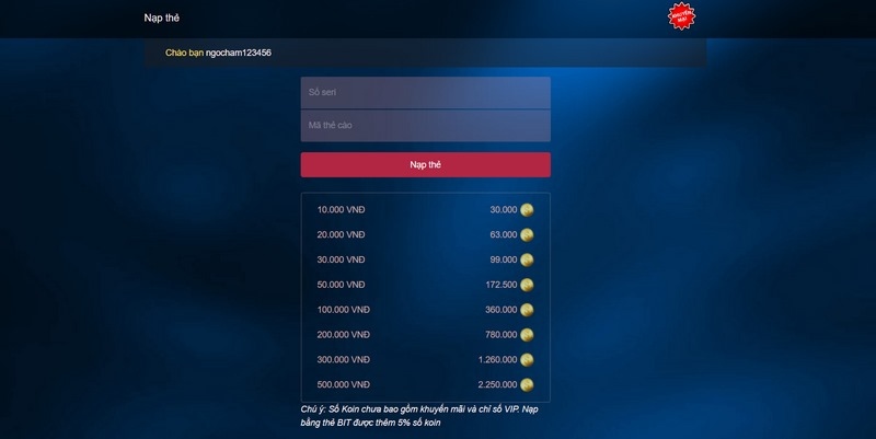 Việc gửi và rút tiền tại  Wewin sẽ không bị tính phí