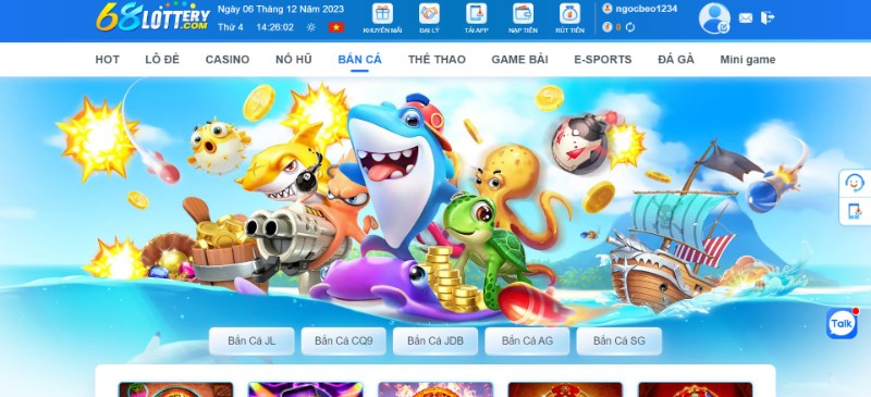 Hệ thống game bắn cá thiết kế hình ảnh ấn tượng, nhiều tính năng 